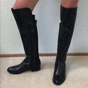 Over the knee black boots